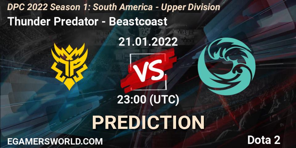 Thunder Predator - Beastcoast: Maç tahminleri. 21.01.22, Dota 2, DPC 2022 Season 1: South America - Upper Division