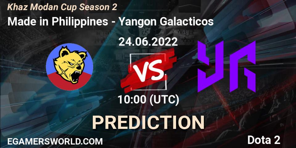 Made in Philippines - Yangon Galacticos: Maç tahminleri. 24.06.2022 at 10:00, Dota 2, Khaz Modan Cup Season 2