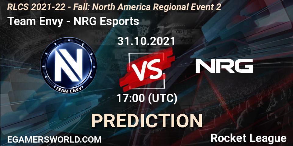 Team Envy - NRG Esports: Maç tahminleri. 31.10.21, Rocket League, RLCS 2021-22 - Fall: North America Regional Event 2