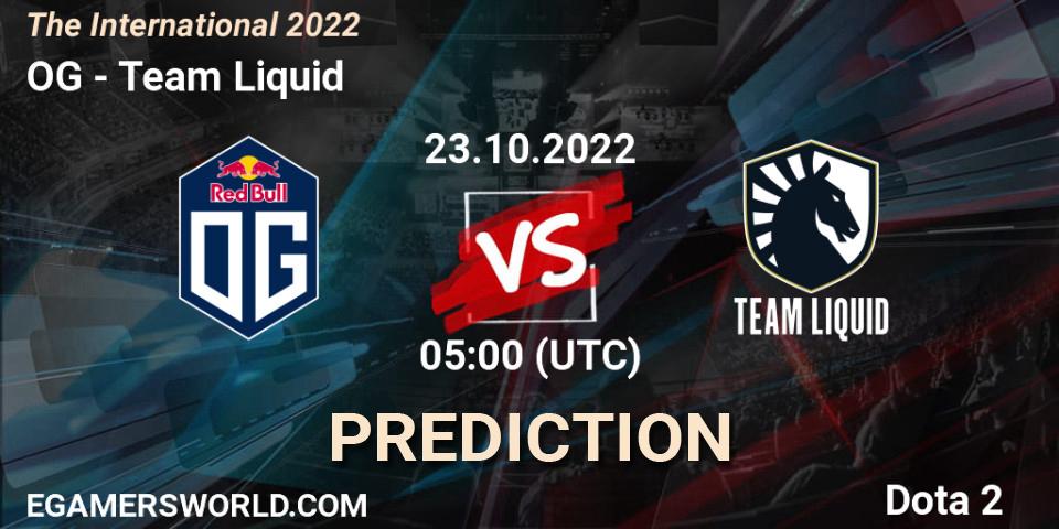 OG - Team Liquid: Maç tahminleri. 23.10.22, Dota 2, The International 2022