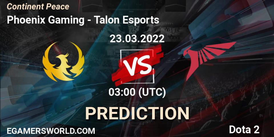 Phoenix Gaming - Talon Esports: Maç tahminleri. 23.03.2022 at 03:21, Dota 2, Continent Peace