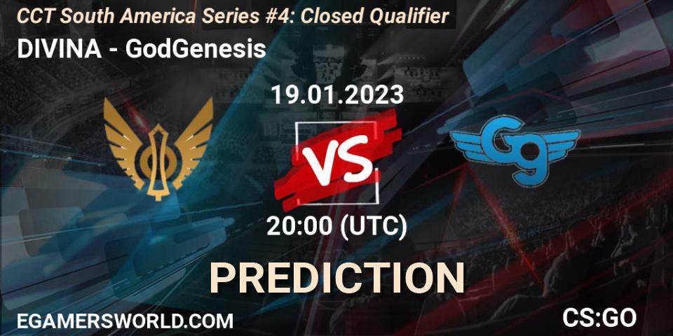 DIVINA - GodGenesis: Maç tahminleri. 19.01.2023 at 20:00, Counter-Strike (CS2), CCT South America Series #4: Closed Qualifier