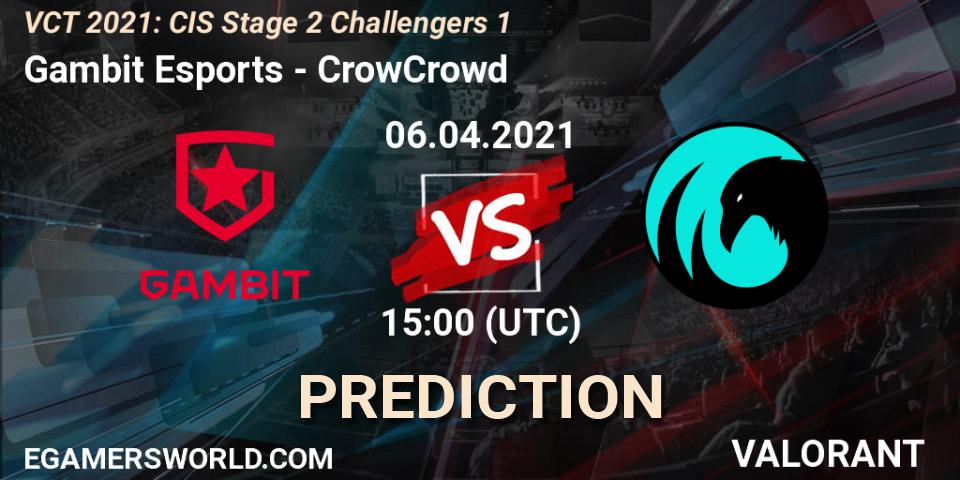 Gambit Esports - CrowCrowd: Maç tahminleri. 06.04.2021 at 15:00, VALORANT, VCT 2021: CIS Stage 2 Challengers 1