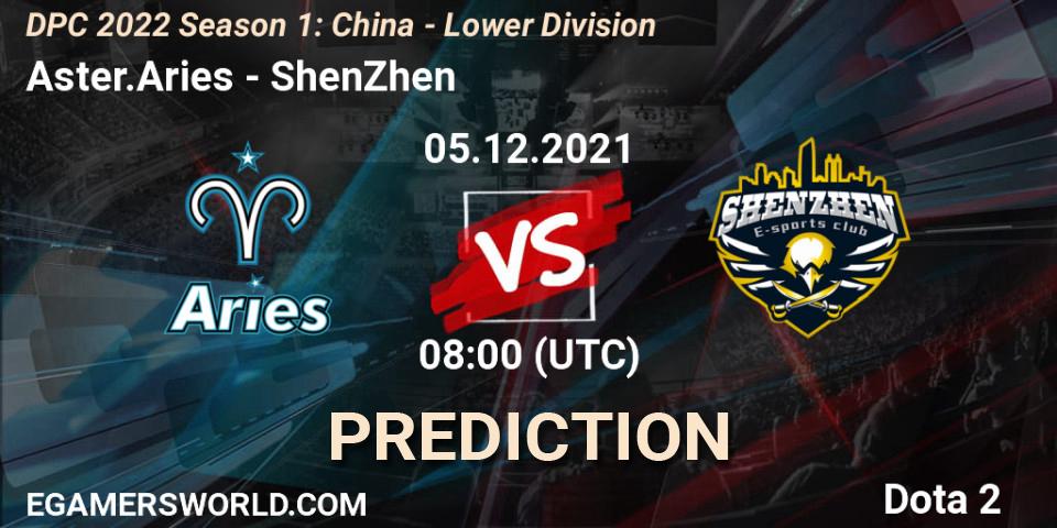 Aster.Aries - ShenZhen: Maç tahminleri. 05.12.2021 at 07:56, Dota 2, DPC 2022 Season 1: China - Lower Division