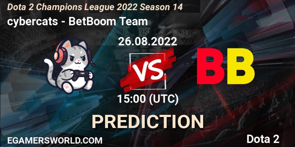 cybercats - BetBoom Team: Maç tahminleri. 26.08.2022 at 15:01, Dota 2, Dota 2 Champions League 2022 Season 14