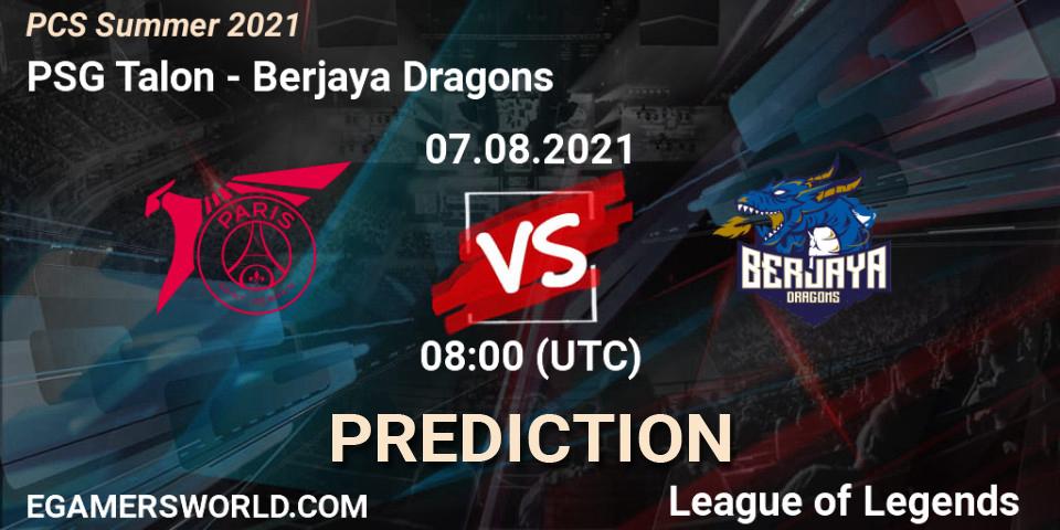 PSG Talon - Berjaya Dragons: Maç tahminleri. 07.08.2021 at 08:00, LoL, PCS Summer 2021