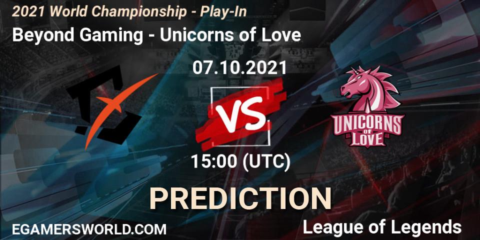 Beyond Gaming - Unicorns of Love: Maç tahminleri. 07.10.21, LoL, 2021 World Championship - Play-In