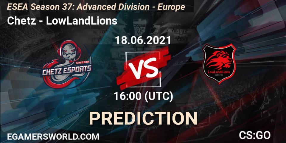 Chetz - LowLandLions: Maç tahminleri. 18.06.2021 at 16:00, Counter-Strike (CS2), ESEA Season 37: Advanced Division - Europe