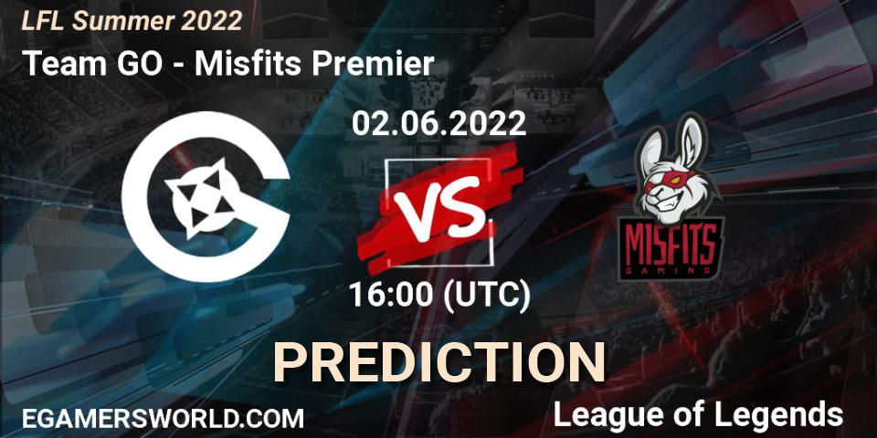 Team GO - Misfits Premier: Maç tahminleri. 02.06.2022 at 16:00, LoL, LFL Summer 2022