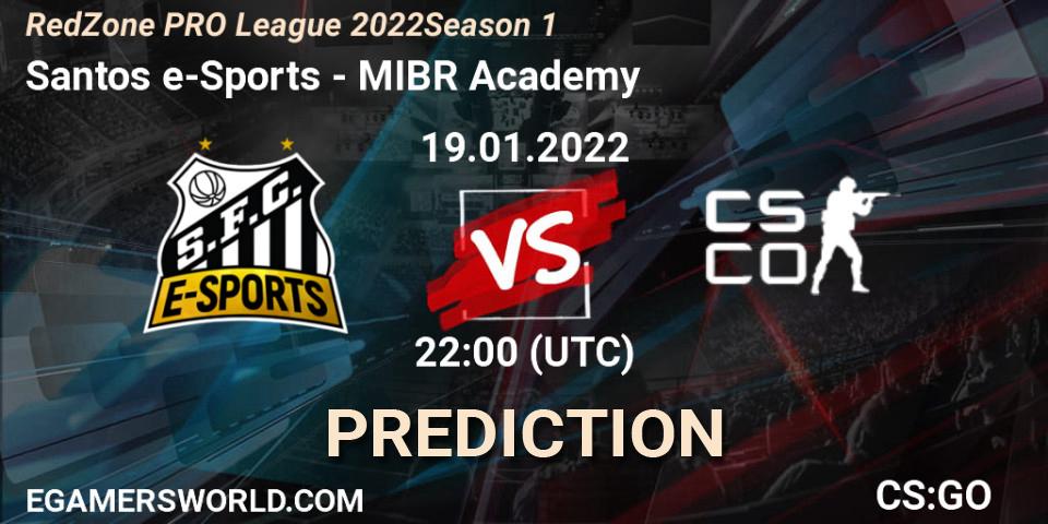 Santos e-Sports - MIBR Academy: Maç tahminleri. 21.01.2022 at 23:00, Counter-Strike (CS2), RedZone PRO League 2022 Season 1