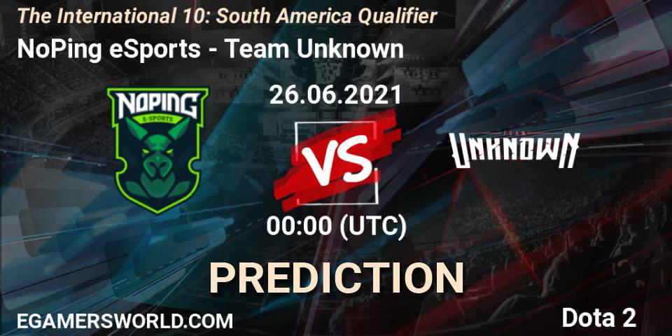 NoPing eSports - Team Unknown: Maç tahminleri. 25.06.2021 at 21:38, Dota 2, The International 10: South America Qualifier