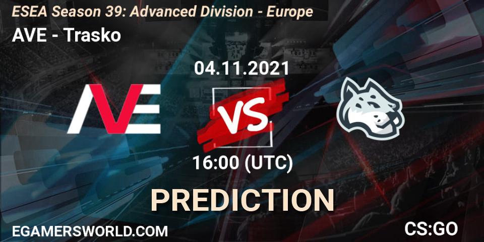 AVE - Trasko: Maç tahminleri. 04.11.2021 at 16:00, Counter-Strike (CS2), ESEA Season 39: Advanced Division - Europe