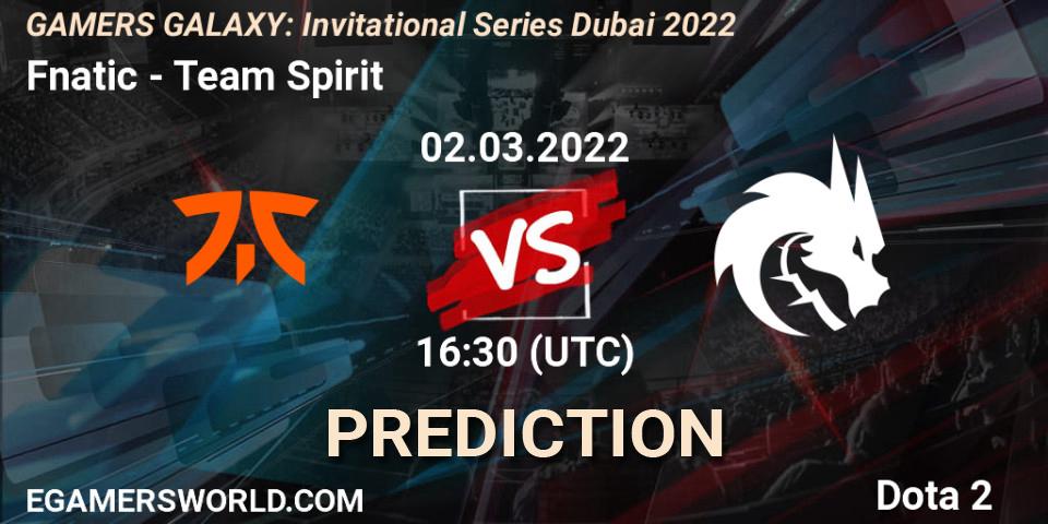 Fnatic - Team Spirit: Maç tahminleri. 02.03.2022 at 14:49, Dota 2, GAMERS GALAXY: Invitational Series Dubai 2022