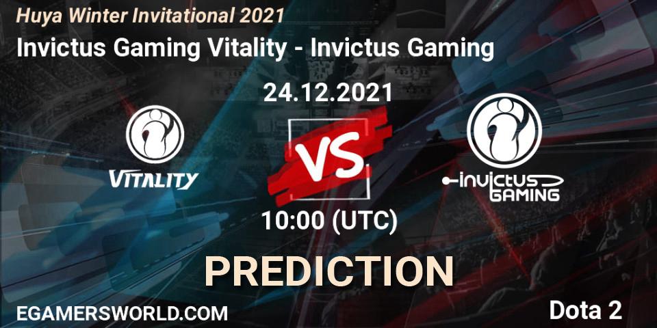 Invictus Gaming Vitality - Invictus Gaming: Maç tahminleri. 24.12.2021 at 10:50, Dota 2, Huya Winter Invitational 2021