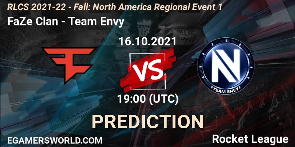 FaZe Clan - Team Envy: Maç tahminleri. 16.10.2021 at 19:00, Rocket League, RLCS 2021-22 - Fall: North America Regional Event 1