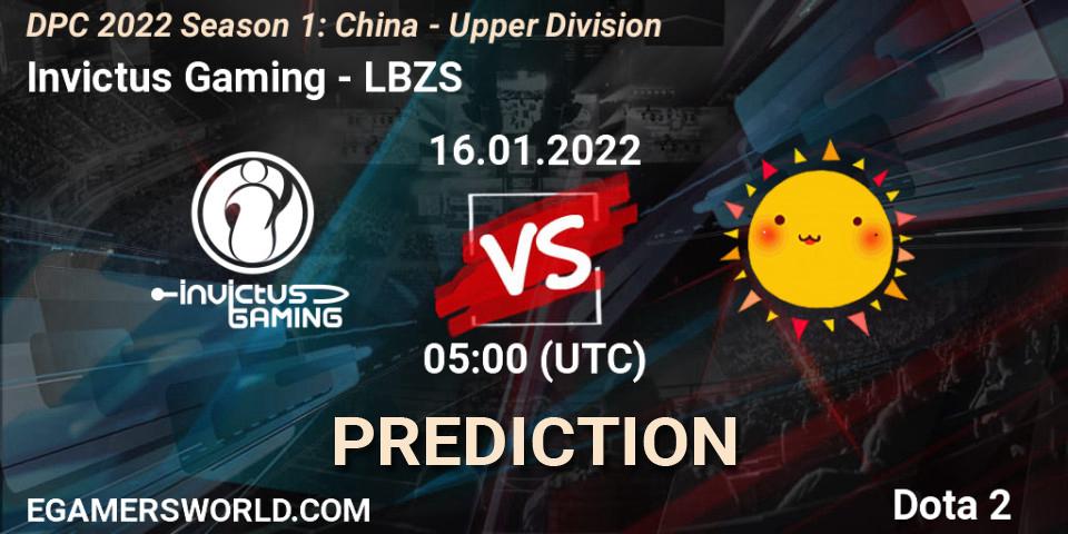 Invictus Gaming - LBZS: Maç tahminleri. 16.01.2022 at 04:56, Dota 2, DPC 2022 Season 1: China - Upper Division