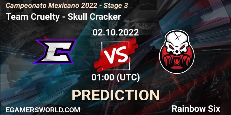 Team Cruelty - Skull Cracker: Maç tahminleri. 02.10.2022 at 01:00, Rainbow Six, Campeonato Mexicano 2022 - Stage 3