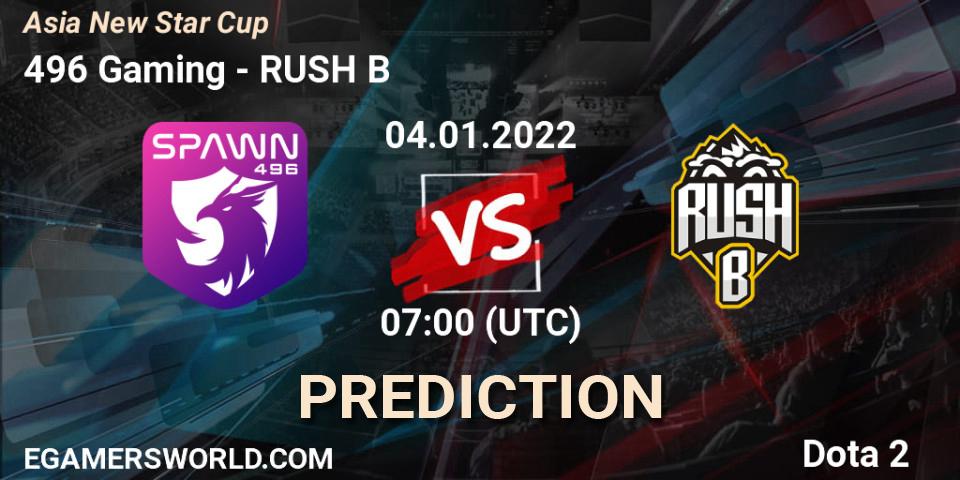 496 Gaming - RUSH B: Maç tahminleri. 04.01.2022 at 07:19, Dota 2, Asia New Star Cup
