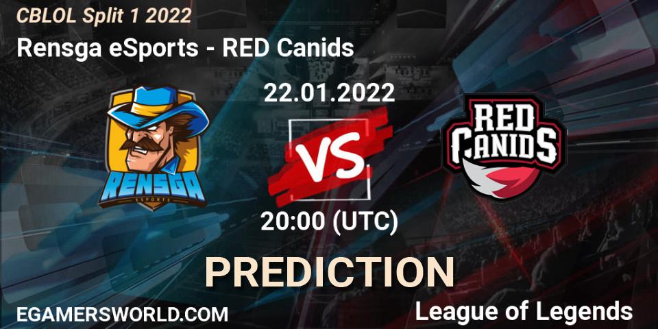 Rensga eSports - RED Canids: Maç tahminleri. 22.01.22, LoL, CBLOL Split 1 2022