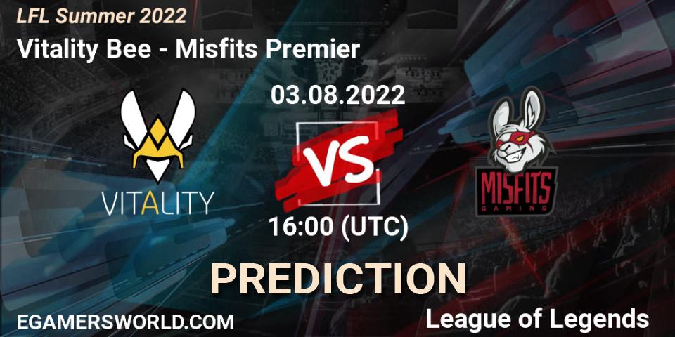 Vitality Bee - Misfits Premier: Maç tahminleri. 03.08.22, LoL, LFL Summer 2022