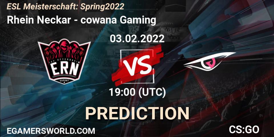 Rhein Neckar - cowana Gaming: Maç tahminleri. 03.02.2022 at 19:00, Counter-Strike (CS2), ESL Meisterschaft: Spring 2022