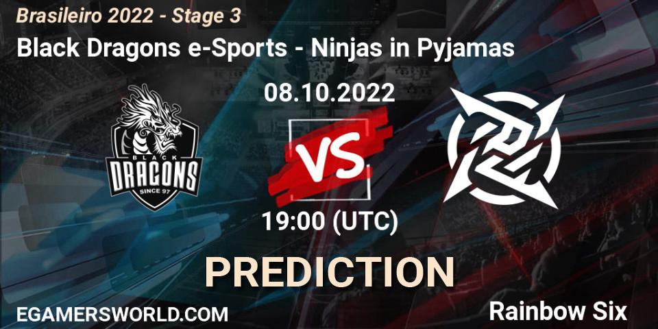 Black Dragons e-Sports - Ninjas in Pyjamas: Maç tahminleri. 08.10.2022 at 19:00, Rainbow Six, Brasileirão 2022 - Stage 3