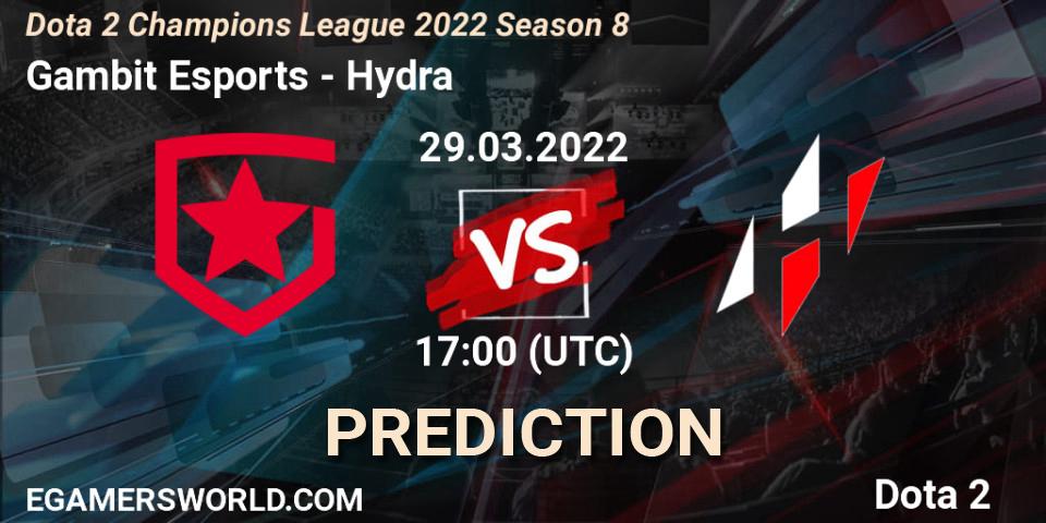 Gambit Esports - Hydra: Maç tahminleri. 29.03.2022 at 17:31, Dota 2, Dota 2 Champions League 2022 Season 8