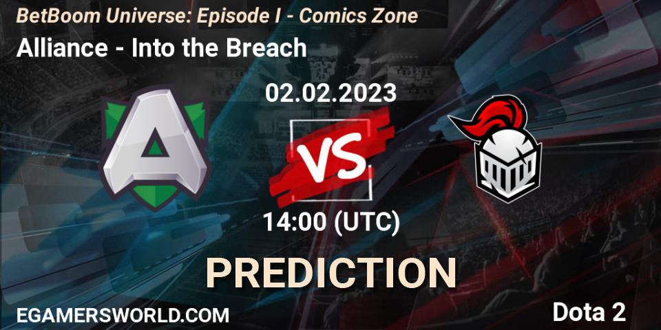 Alliance - Into the Breach: Maç tahminleri. 02.02.23, Dota 2, BetBoom Universe: Episode I - Comics Zone