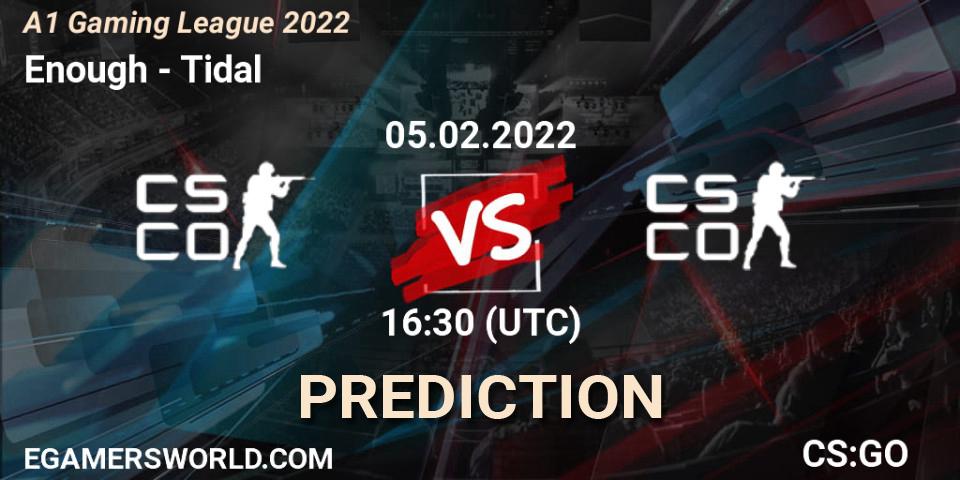 Enough - Tidal: Maç tahminleri. 05.02.2022 at 16:30, Counter-Strike (CS2), A1 Gaming League 2022