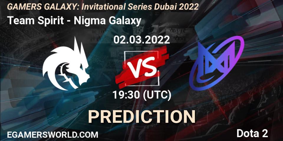 Team Spirit - Nigma Galaxy: Maç tahminleri. 02.03.2022 at 17:03, Dota 2, GAMERS GALAXY: Invitational Series Dubai 2022