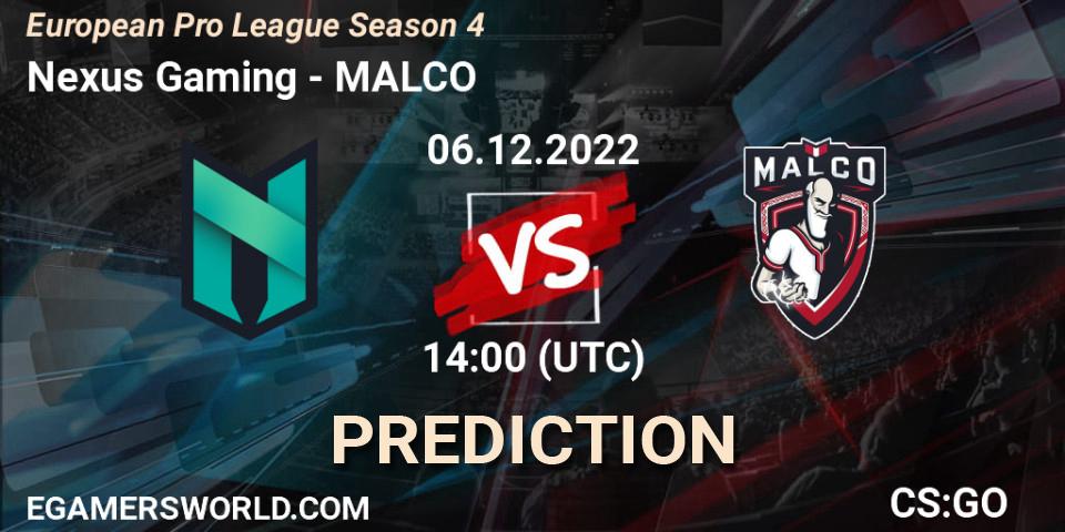 Nexus Gaming - MALCO: Maç tahminleri. 08.12.22, CS2 (CS:GO), European Pro League Season 4
