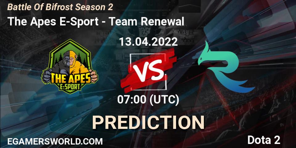 The Apes E-Sport - Team Renewal: Maç tahminleri. 13.04.2022 at 07:00, Dota 2, Battle Of Bifrost Season 2