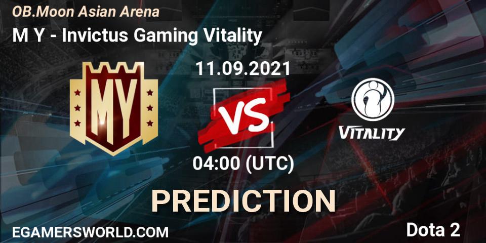 M Y - Invictus Gaming Vitality: Maç tahminleri. 11.09.2021 at 09:17, Dota 2, OB.Moon Asian Arena