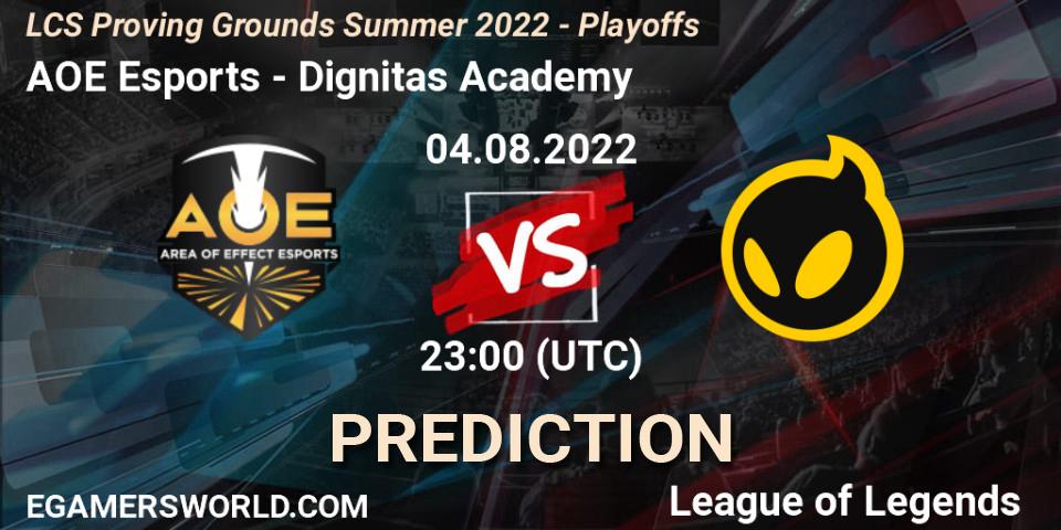 AOE Esports - Dignitas Academy: Maç tahminleri. 04.08.2022 at 22:00, LoL, LCS Proving Grounds Summer 2022 - Playoffs