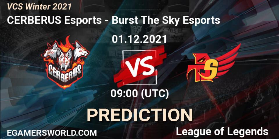 CERBERUS Esports - Burst The Sky Esports: Maç tahminleri. 01.12.2021 at 09:00, LoL, VCS Winter 2021