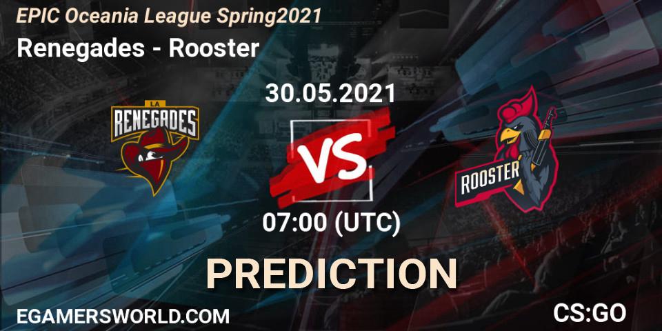 Renegades - Rooster: Maç tahminleri. 30.05.2021 at 07:00, Counter-Strike (CS2), EPIC Oceania League Spring 2021