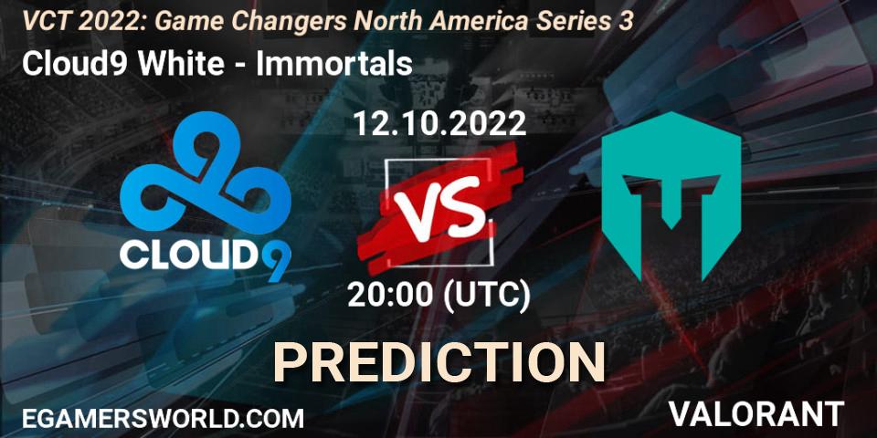 Cloud9 White - Immortals: Maç tahminleri. 12.10.2022 at 20:10, VALORANT, VCT 2022: Game Changers North America Series 3