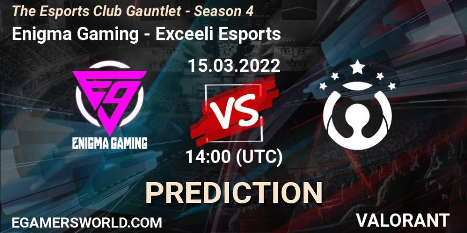 Enigma Gaming - Exceeli Esports: Maç tahminleri. 15.03.2022 at 13:30, VALORANT, The Esports Club Gauntlet - Season 4