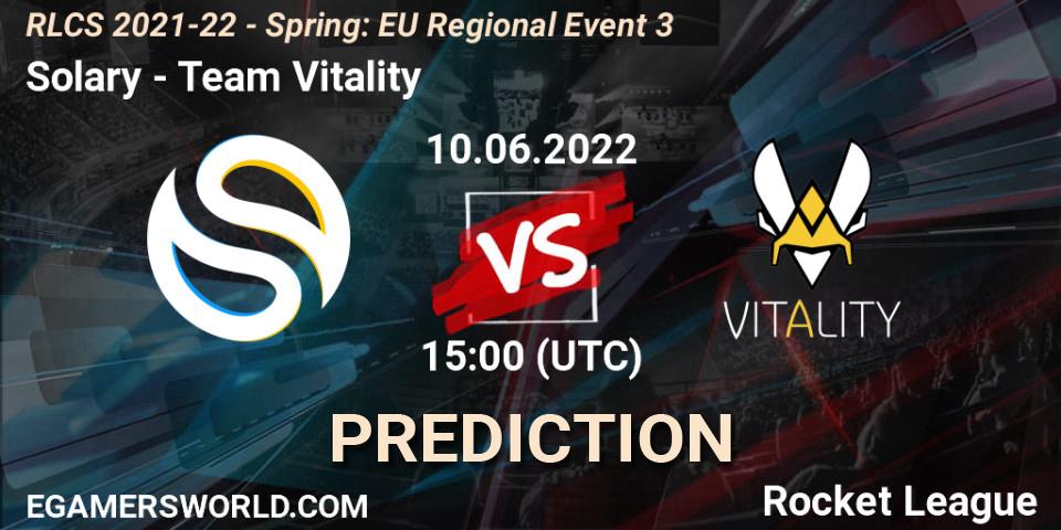 Solary - Team Vitality: Maç tahminleri. 10.06.2022 at 15:00, Rocket League, RLCS 2021-22 - Spring: EU Regional Event 3