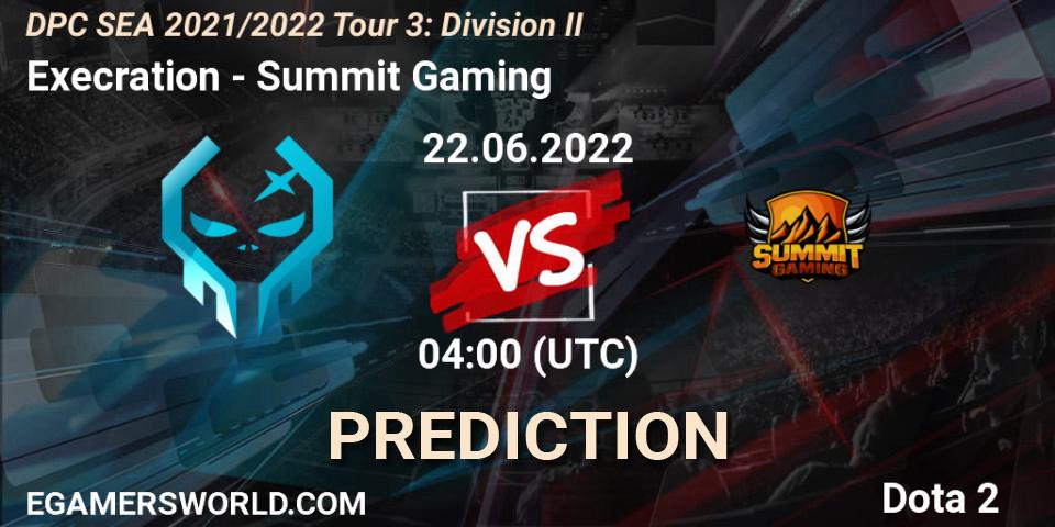 Execration - Summit Gaming: Maç tahminleri. 22.06.2022 at 04:10, Dota 2, DPC SEA 2021/2022 Tour 3: Division II