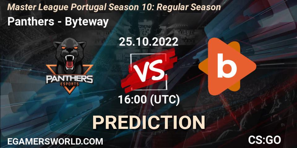 Panthers - Byteway: Maç tahminleri. 25.10.2022 at 16:00, Counter-Strike (CS2), Master League Portugal Season 10: Regular Season