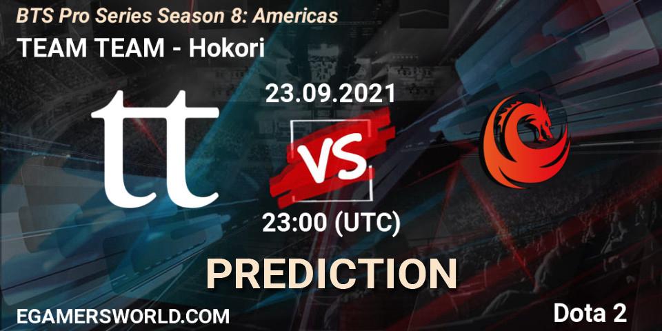 TEAM TEAM - Hokori: Maç tahminleri. 24.09.21, Dota 2, BTS Pro Series Season 8: Americas