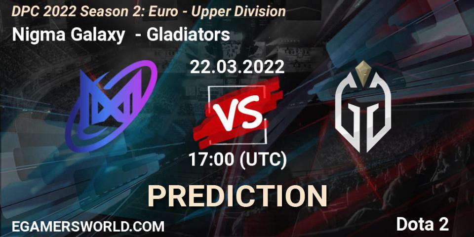 Nigma Galaxy - Gladiators: Maç tahminleri. 03.04.2022 at 14:55, Dota 2, DPC 2021/2022 Tour 2 (Season 2): WEU (Euro) Divison I (Upper) - DreamLeague Season 17