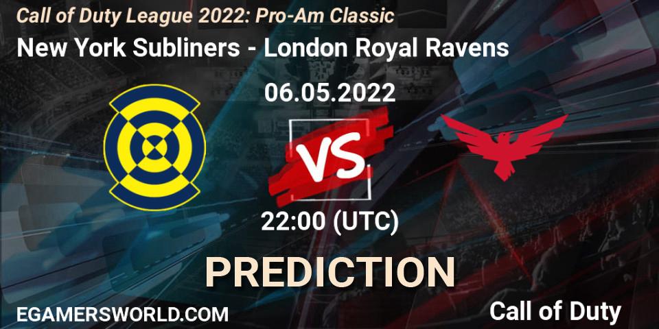New York Subliners - London Royal Ravens: Maç tahminleri. 06.05.2022 at 22:00, Call of Duty, Call of Duty League 2022: Pro-Am Classic