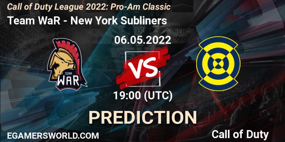 Team WaR - New York Subliners: Maç tahminleri. 06.05.22, Call of Duty, Call of Duty League 2022: Pro-Am Classic