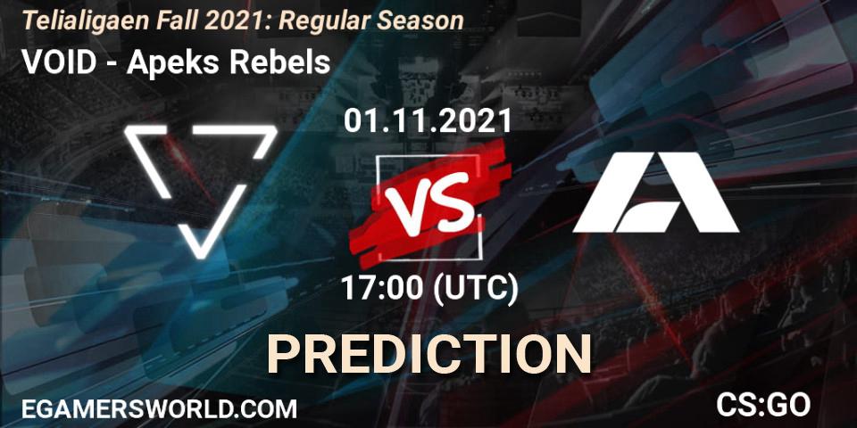 VOID - Apeks Rebels: Maç tahminleri. 01.11.2021 at 17:00, Counter-Strike (CS2), Telialigaen Fall 2021: Regular Season