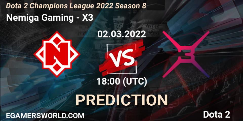 Nemiga Gaming - X3: Maç tahminleri. 22.03.2022 at 18:10, Dota 2, Dota 2 Champions League 2022 Season 8