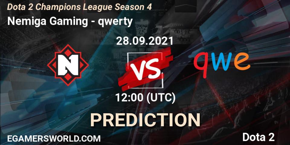 Nemiga Gaming - qwerty: Maç tahminleri. 28.09.2021 at 12:01, Dota 2, Dota 2 Champions League Season 4