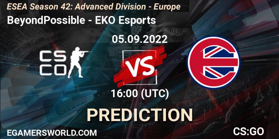 BeyondPossible - EKO Esports: Maç tahminleri. 05.09.2022 at 16:00, Counter-Strike (CS2), ESEA Season 42: Advanced Division - Europe