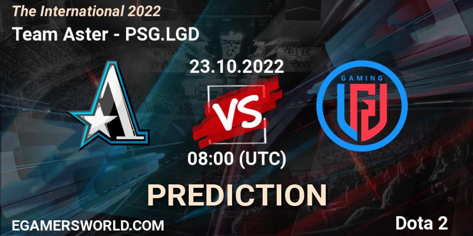Team Aster - PSG.LGD: Maç tahminleri. 23.10.22, Dota 2, The International 2022